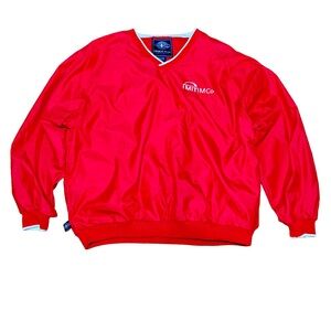 Charles River Apparel MITIMCo Red & White Pullover Jacket Windbreaker Men’s XL